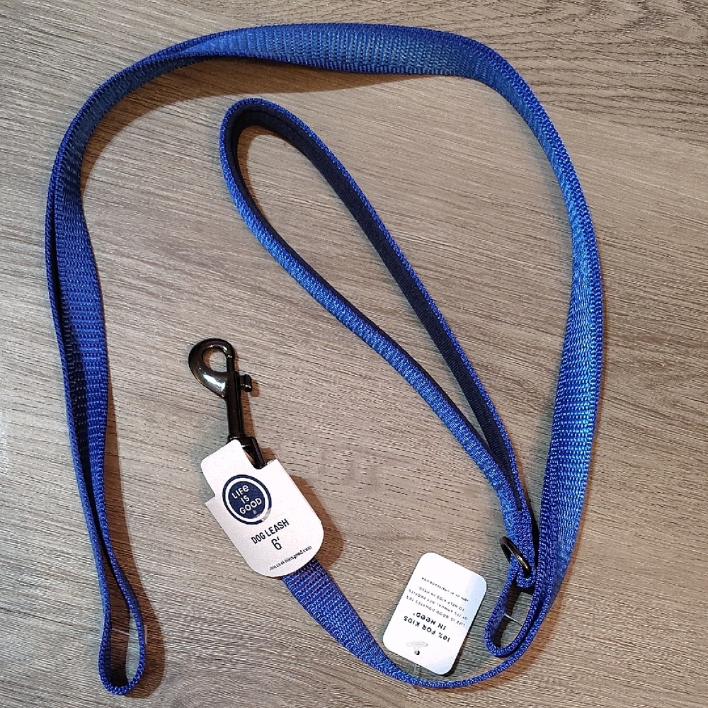 🆕Life Is Good: Blue 6' Dog Leash with Metal Clip NWT